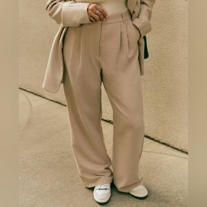 Abercrombie Curve Love Sloane Tailored Wide Leg Pant